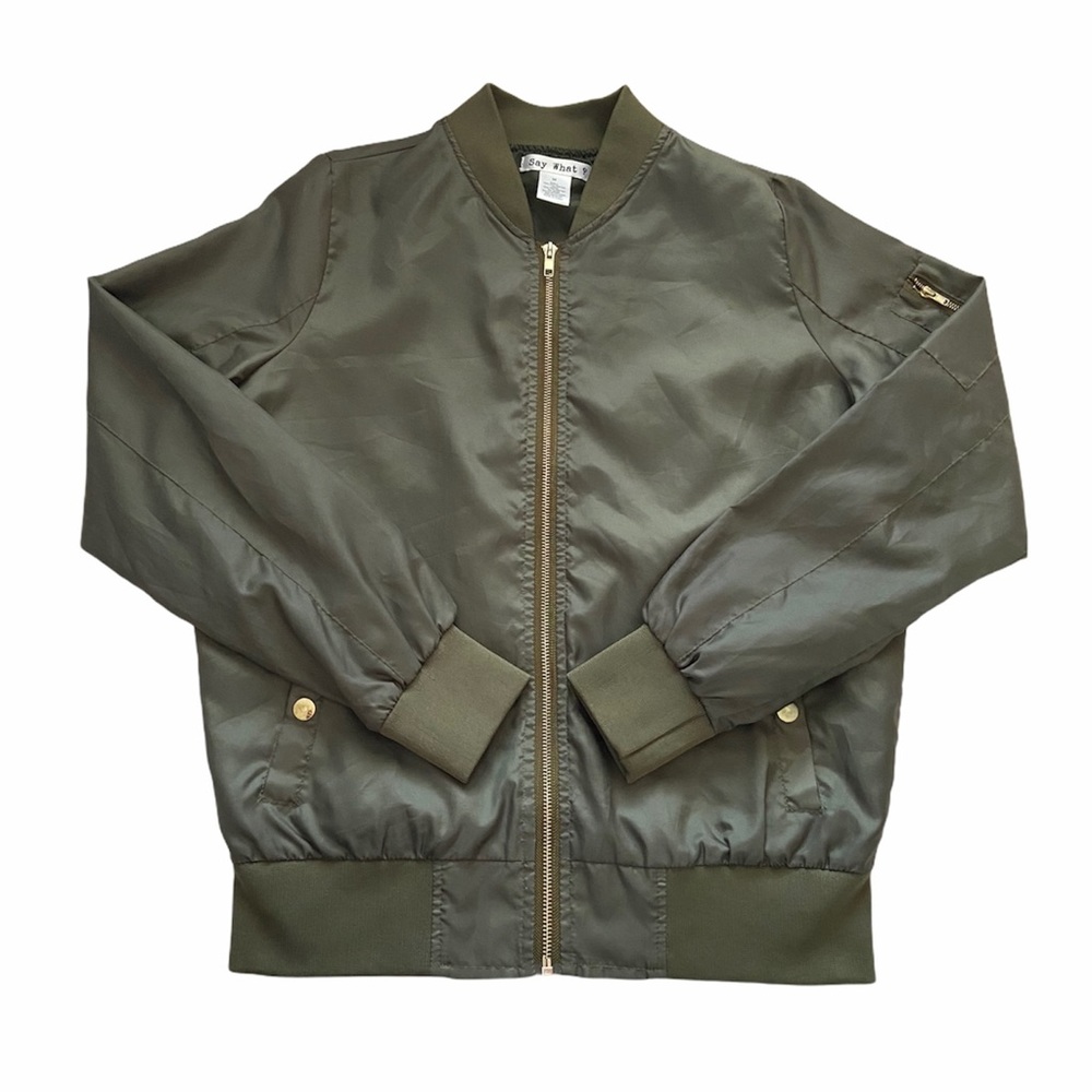 Olive green bomber jacket
